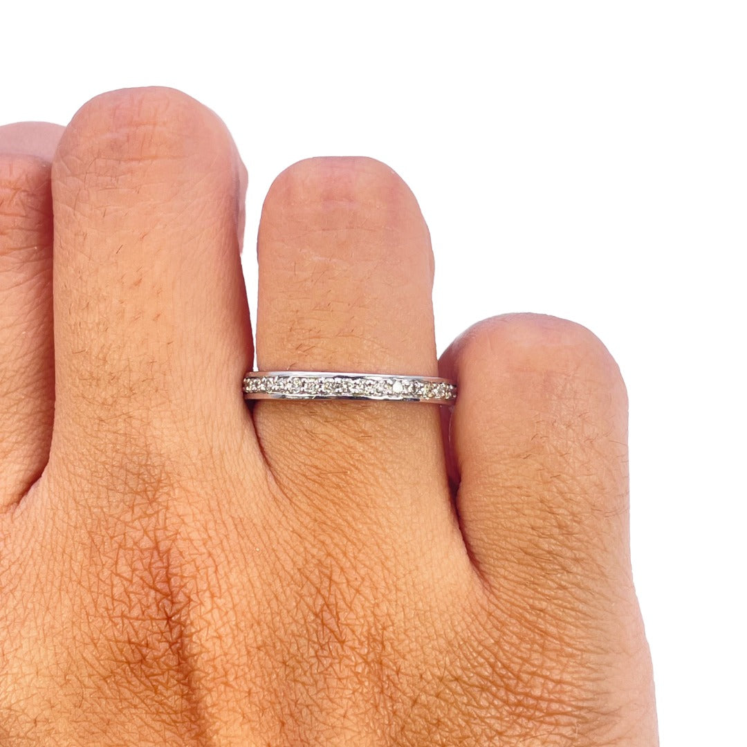18ct White Gold Natural Diamond Full Eternity Ring Channel Set 0.40ct