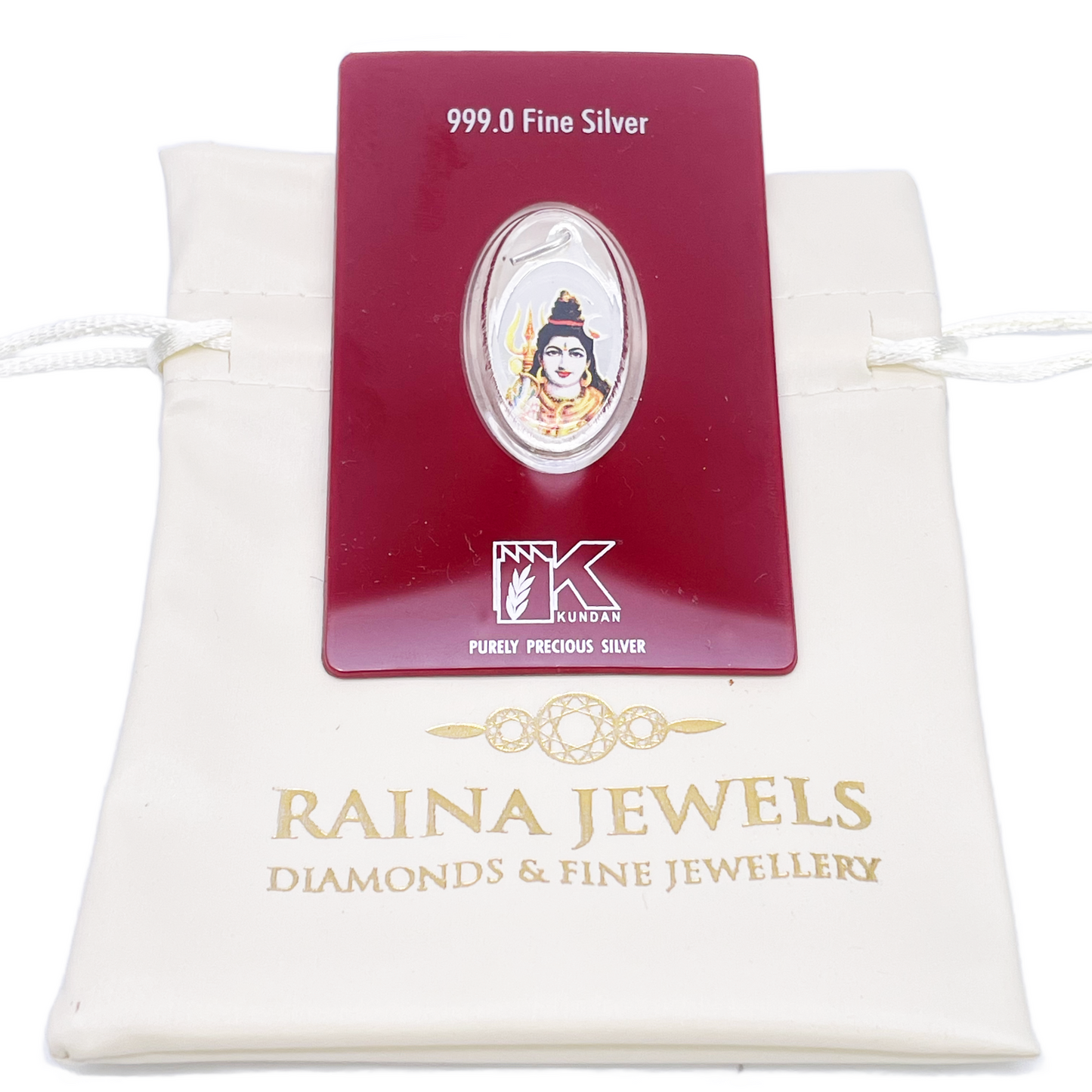 999,9 puur zilver 5 gram gekleurde Shankar / Shiva hanger verzegelde verpakking