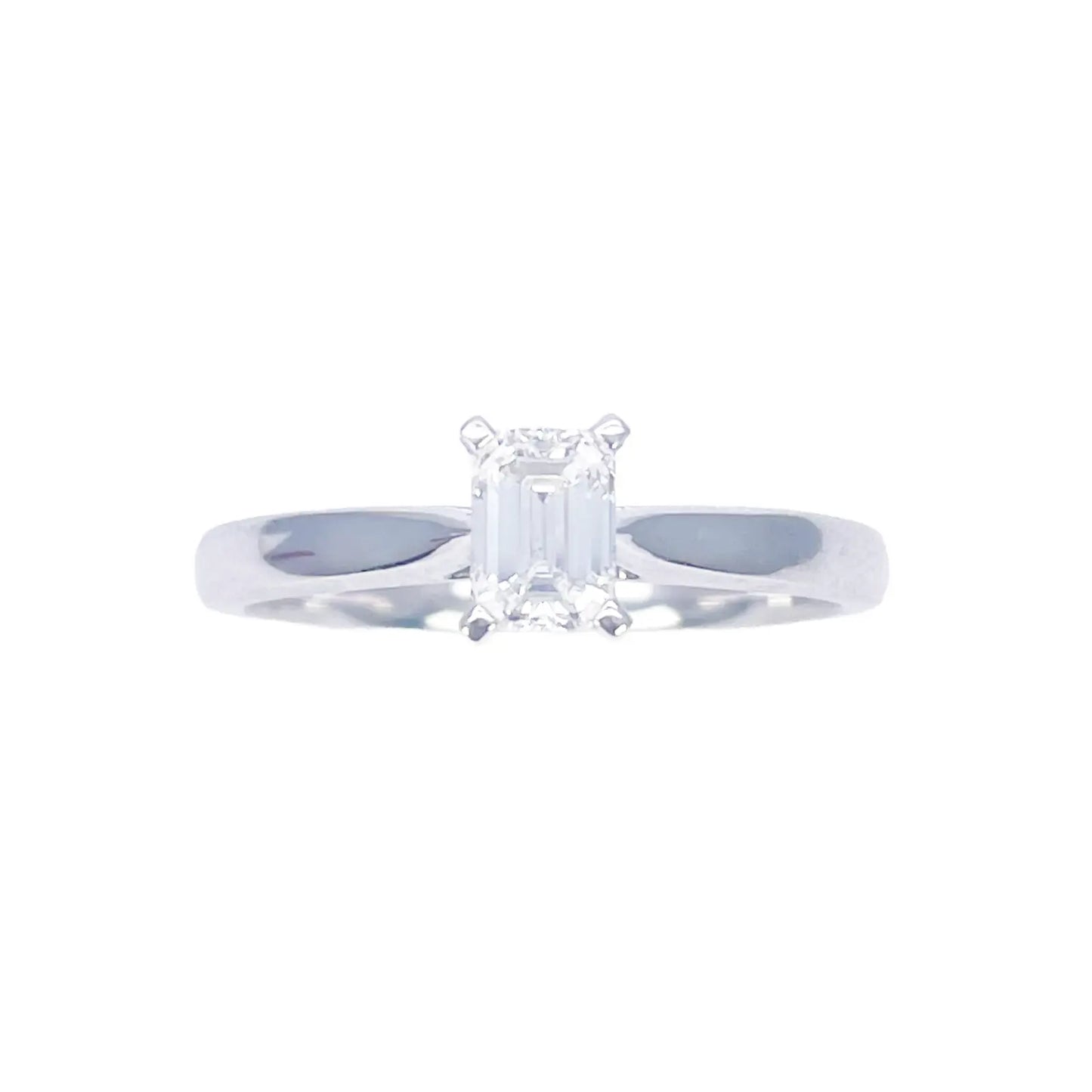 Emerald Cut Natural Diamond Solitaire Engagement Ring 0.50ct GIA Certified Diamond Ring