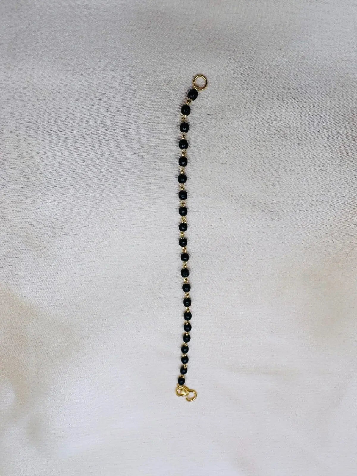 22ct Yellow Gold Baby Bracelet Black & Gold Beads (Maniya / Manka / Nazariya)