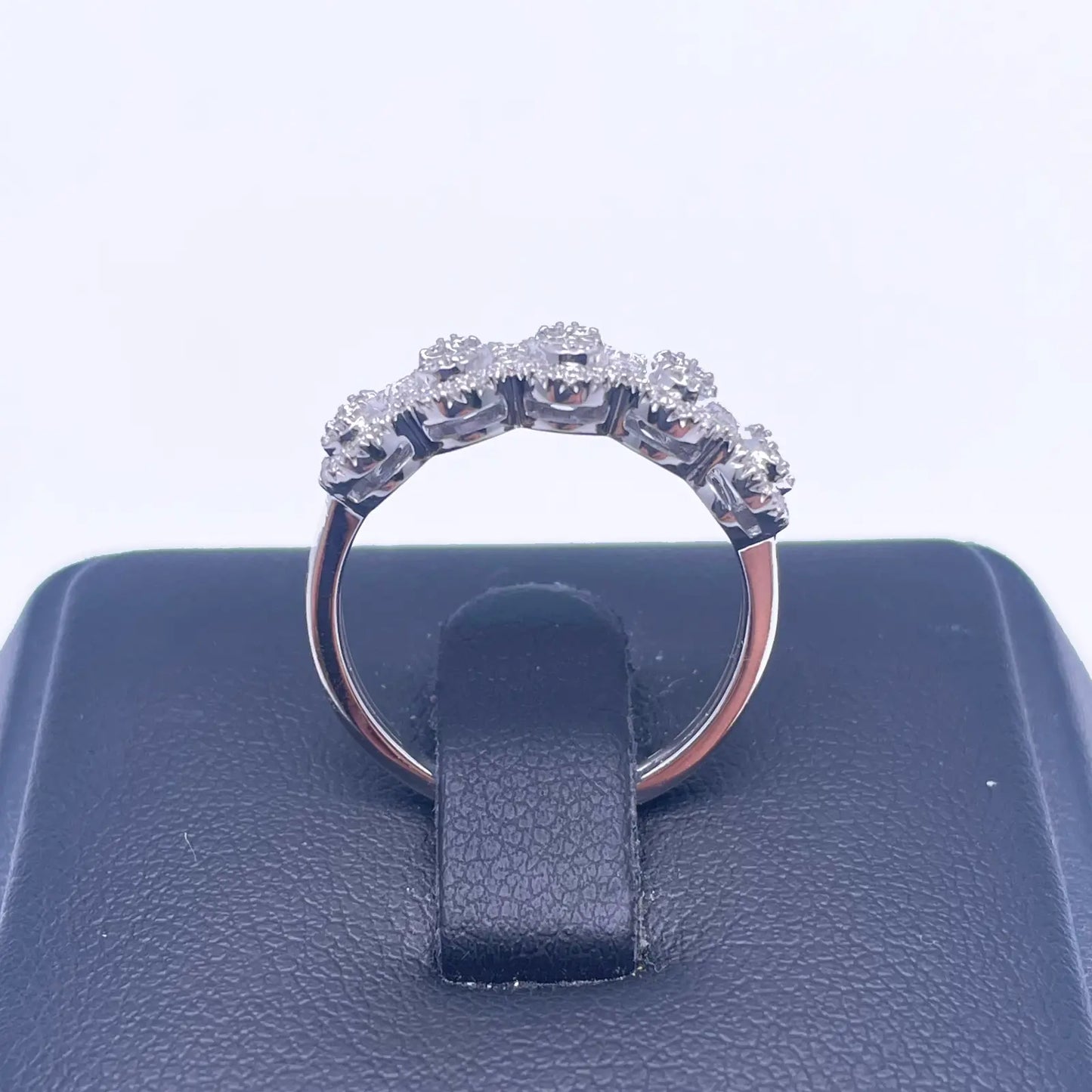 18ct White Gold Diamond 5 Oval Cluster With Baguettes Ring 0.49ct  Diamond Ring