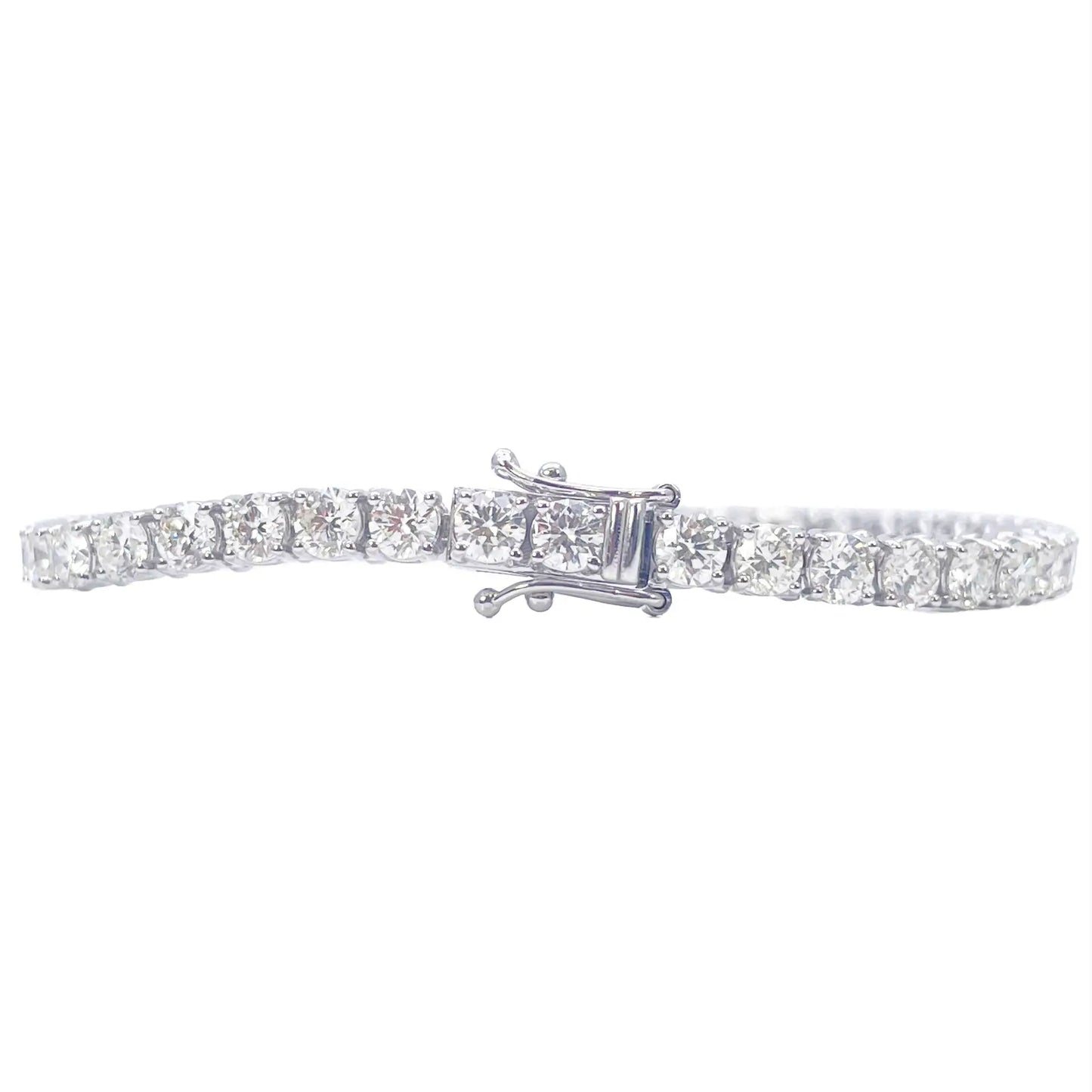 18ct White Gold Natural Diamond 4-Claw Tennis Bracelet 8.45ct 7 Inches  Diamond Bracelets