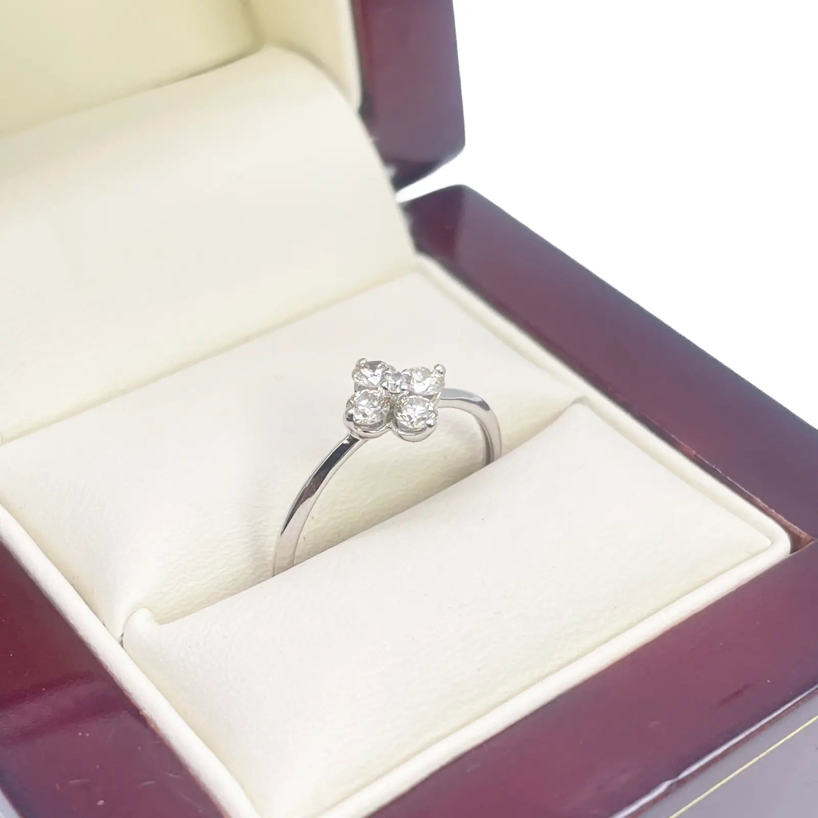 18ct White Gold Small Diamond Flower Ring 0.36ct  Diamond Ring