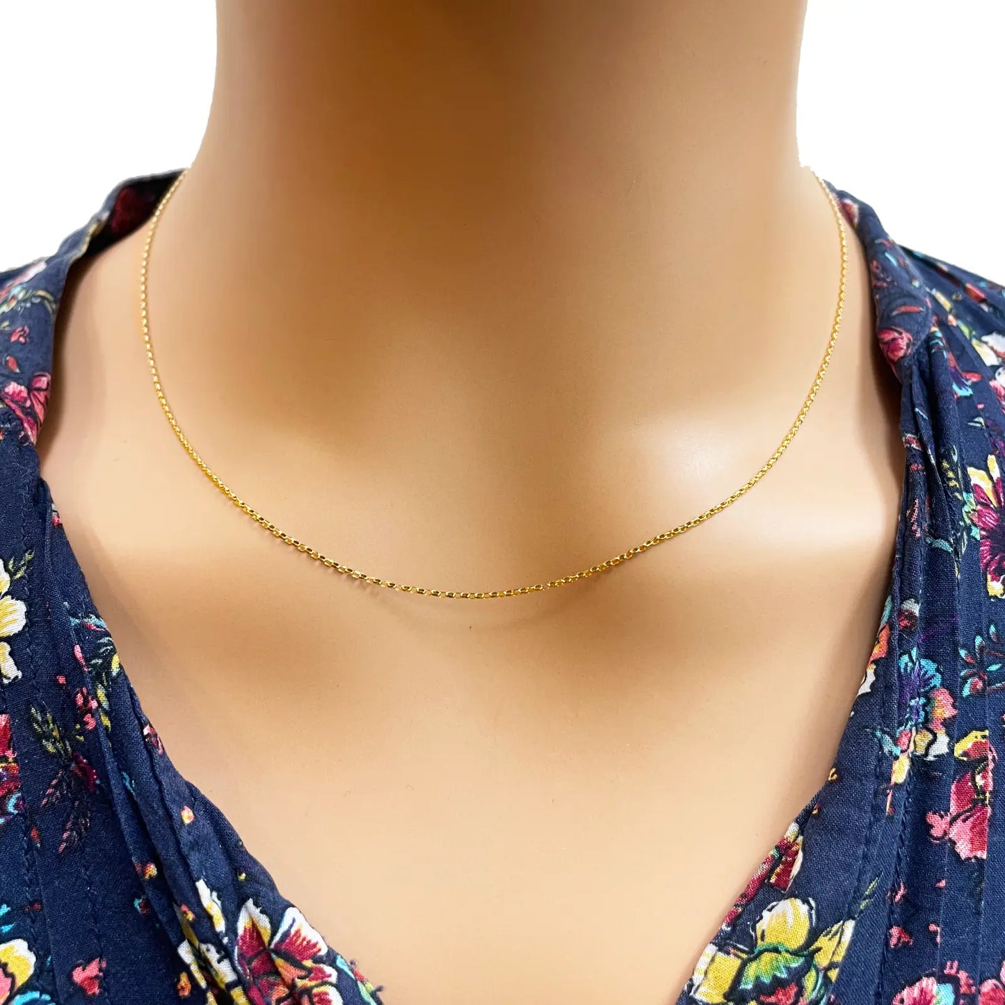 18ct Yellow Gold High Polished Belcher Chain/Necklace 18''inches 1mm 