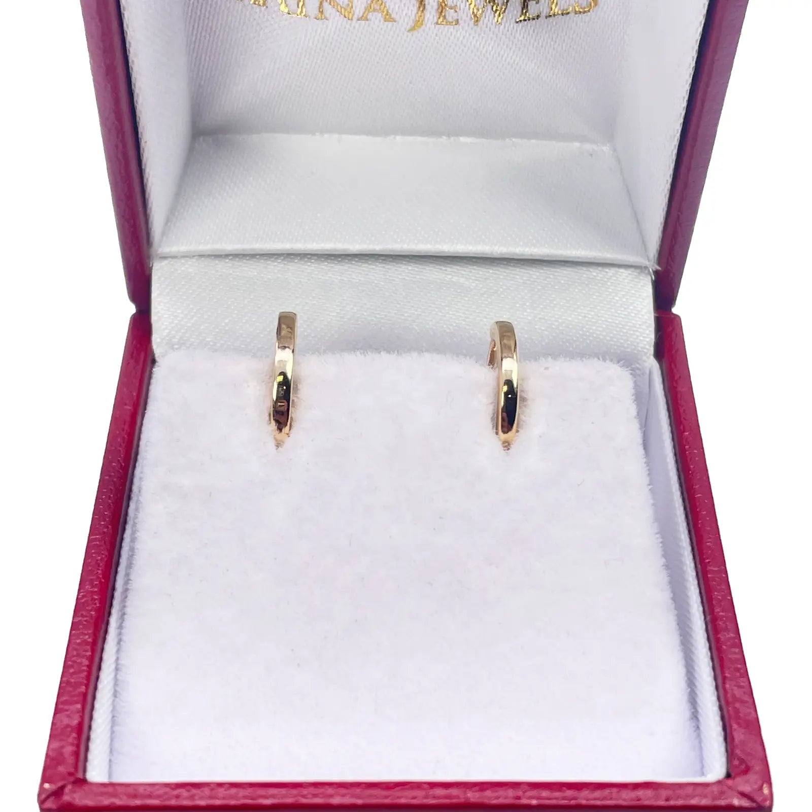 18ct Yellow Gold Pair Of Hoop Huggie Earrings 10mm Diameter 