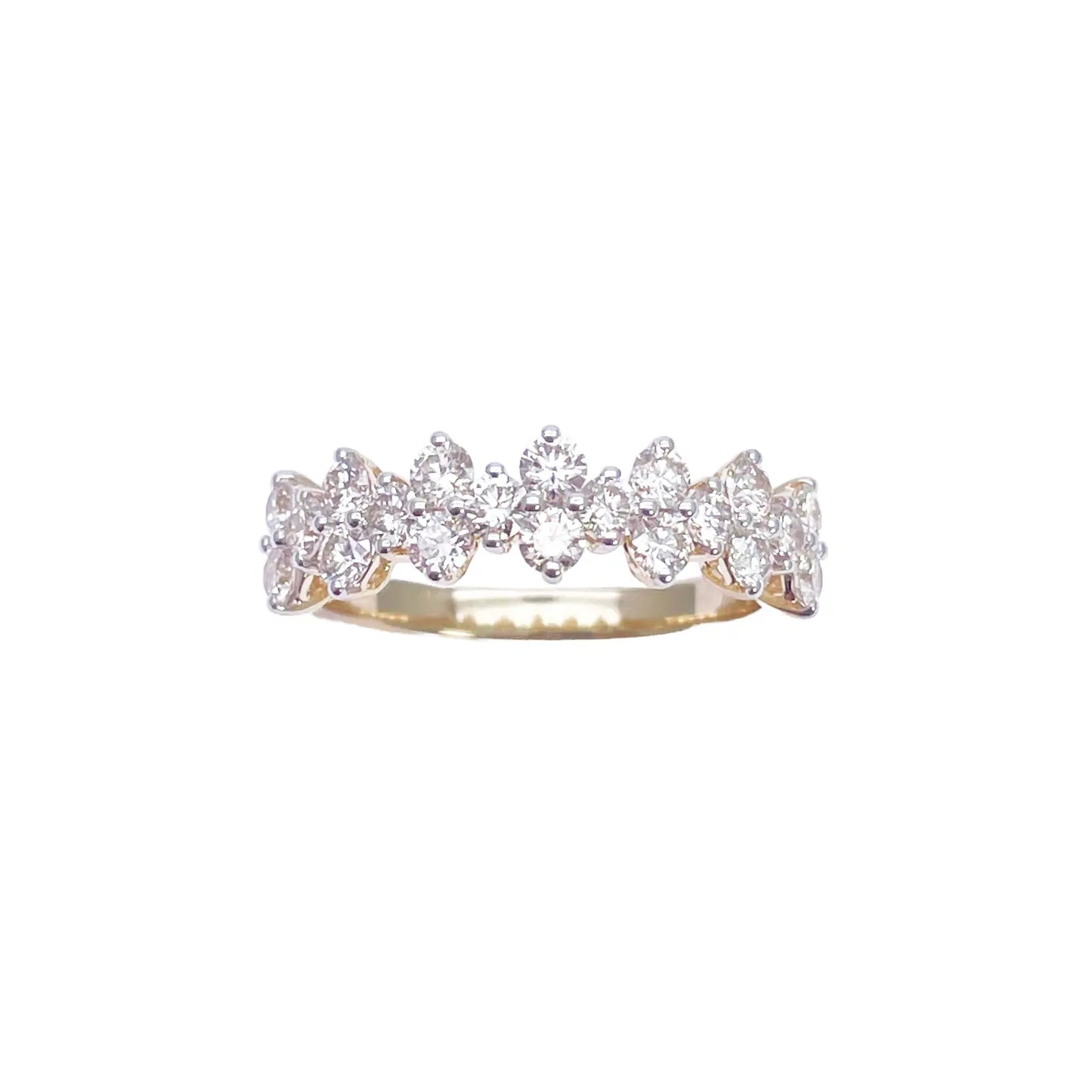 18ct Yellow Gold Prong Diamond Half Eternity Band 1.04ct 