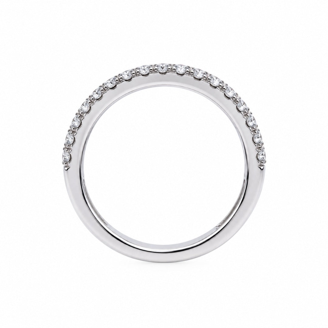 18 Carat Round & Baguette Diamonds Half Eternity  Band 0.92 carat 4.6mm Wide