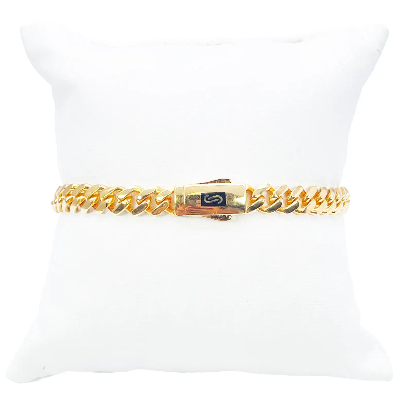 22ct Gold Cuban Bracelet Curb Link Lightweight 8.5 Inches 6.8mm Wide  Diamond Bracelets