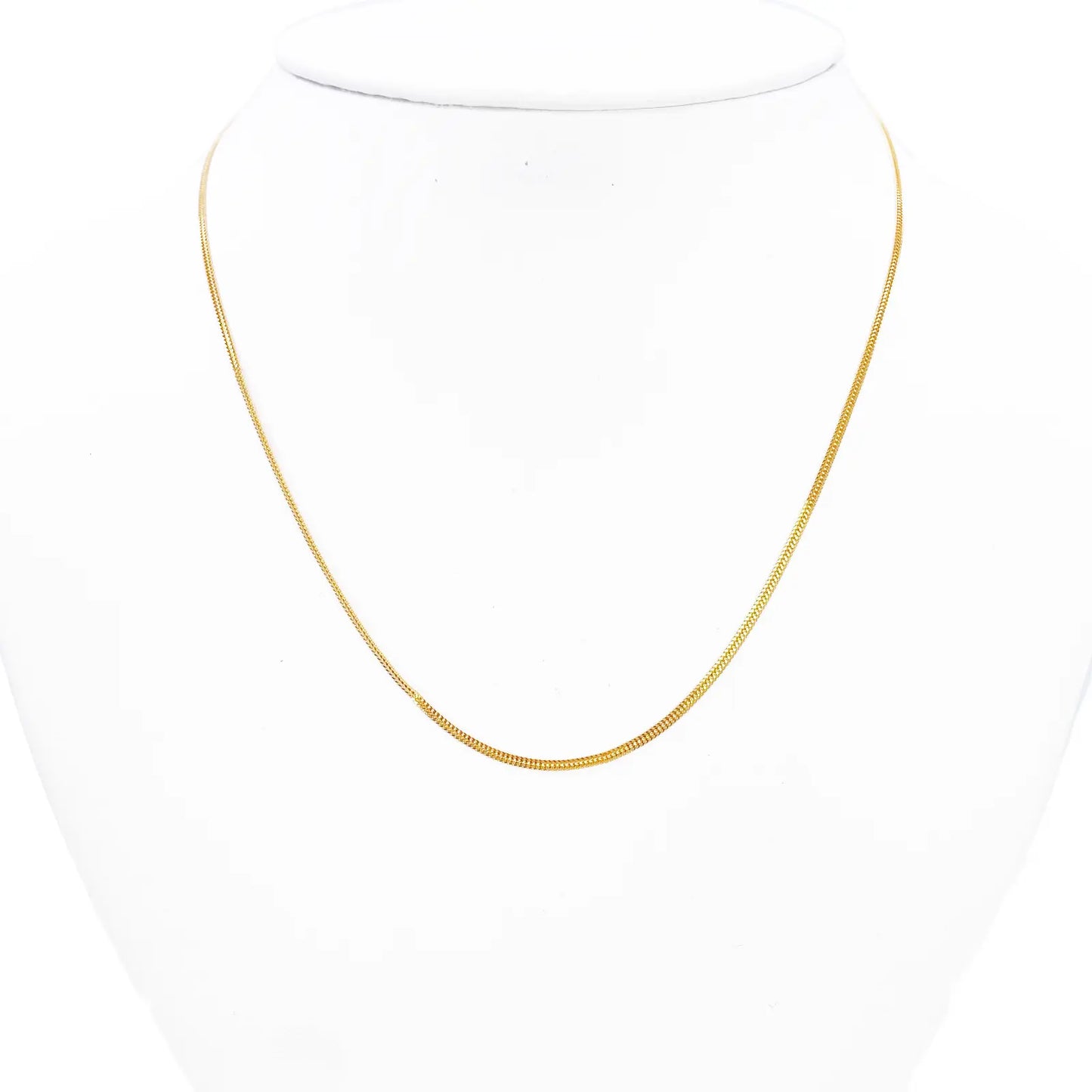 22ct Gold Herringbone Chain Lightweight Flat Necklace 18 Inches 1.3mm Width 