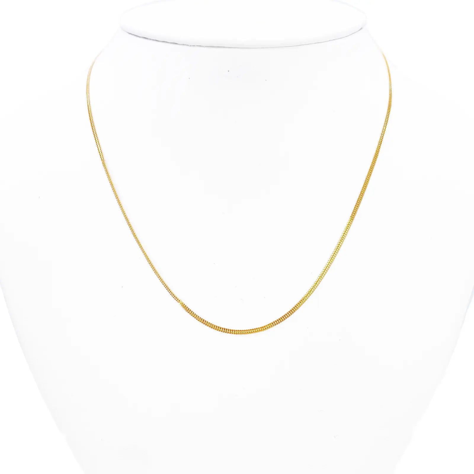 22ct Gold Herringbone Chain Lightweight Flat Necklace 18 Inches 1.3mm Width 