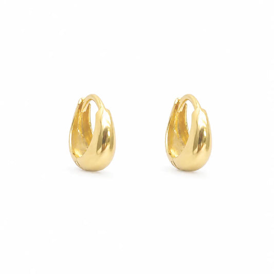 22ct Gold High-Polish Mini Huggie Hoop Earrings, 6.7mm Diameter  Gold Earrings