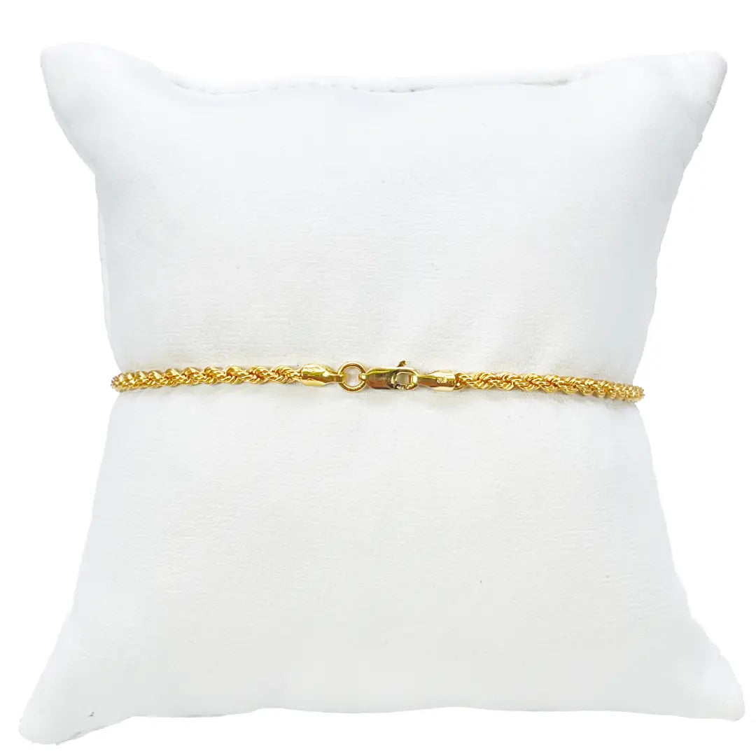 22ct Gold Rope Chain Bracelet Lightweight 7 Inches 2.2 mm  Gold Bracelet