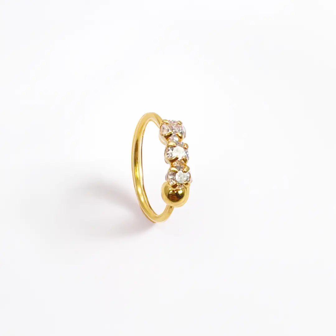 22ct Yellow Gold Beautiful Tiny Hoop Huggie Nose Hoop Huggie Ring 8.4mm Diameter 