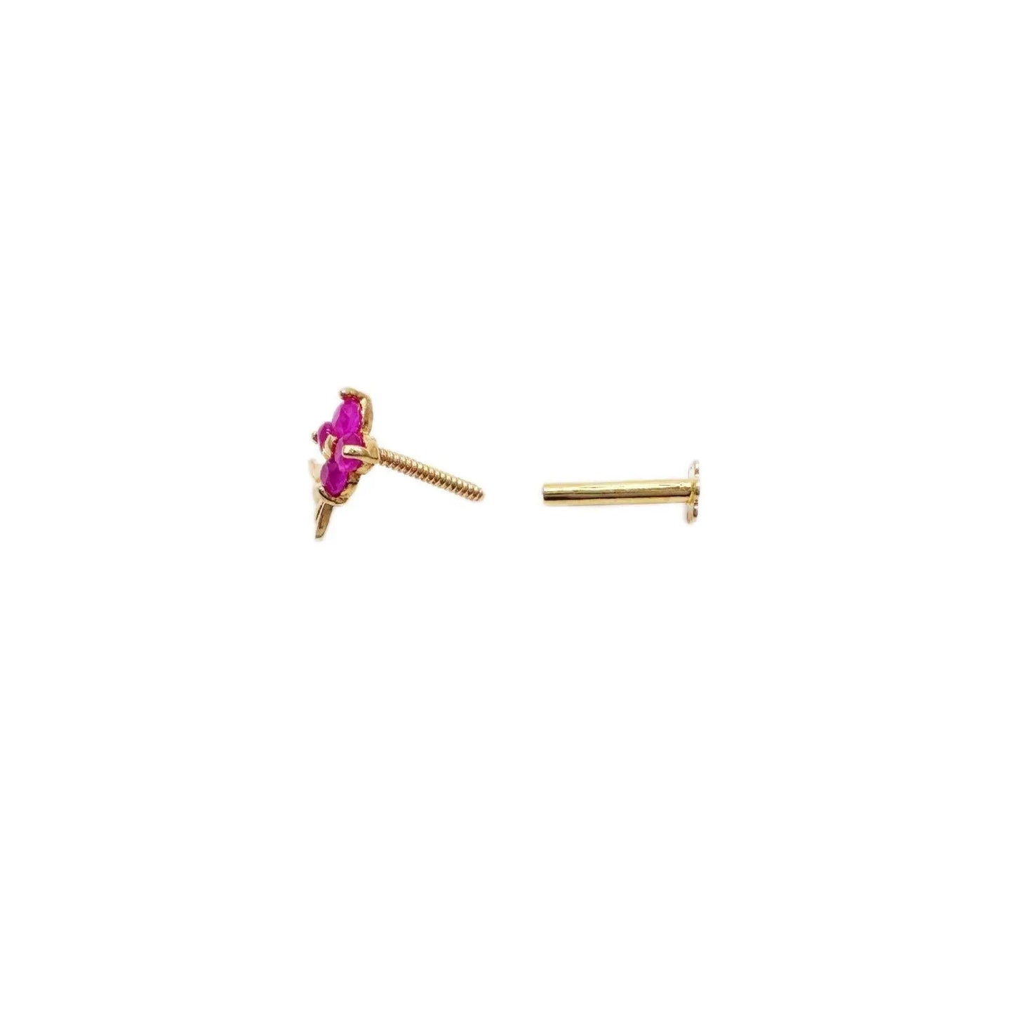 22ct Yellow Gold Children's Natural Ruby Tiny Floral Stud Earrings  Diamond Bracelets