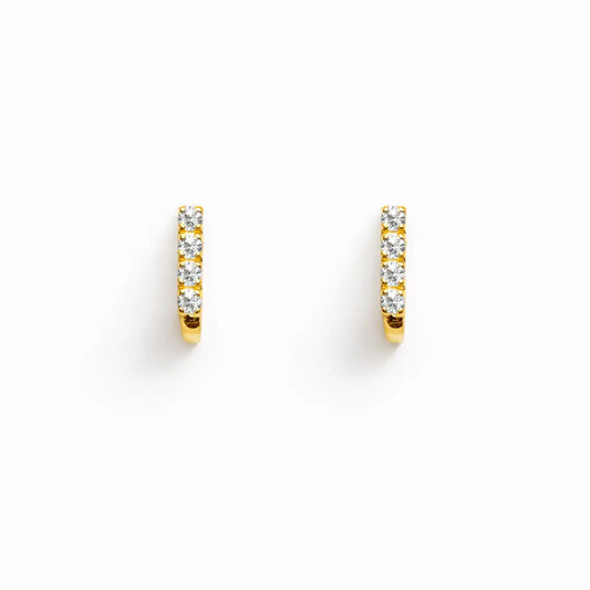 22ct Yellow Gold Four Stone Half Hoop Children's Earrings 9.6mm  Children's gold earring