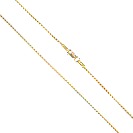 22ct Yellow Gold Foxtail Chain Necklace 18 Inches 0.8mm Width 