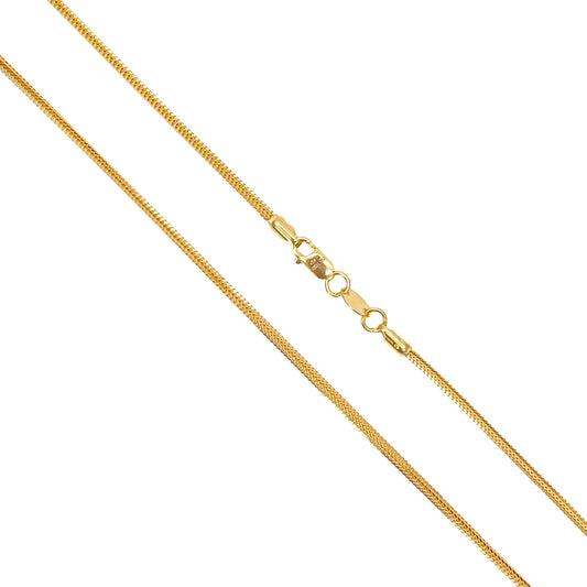 22ct Yellow Gold Foxtail Dragon Chain Necklace 18 Inches 1.5mm Width 