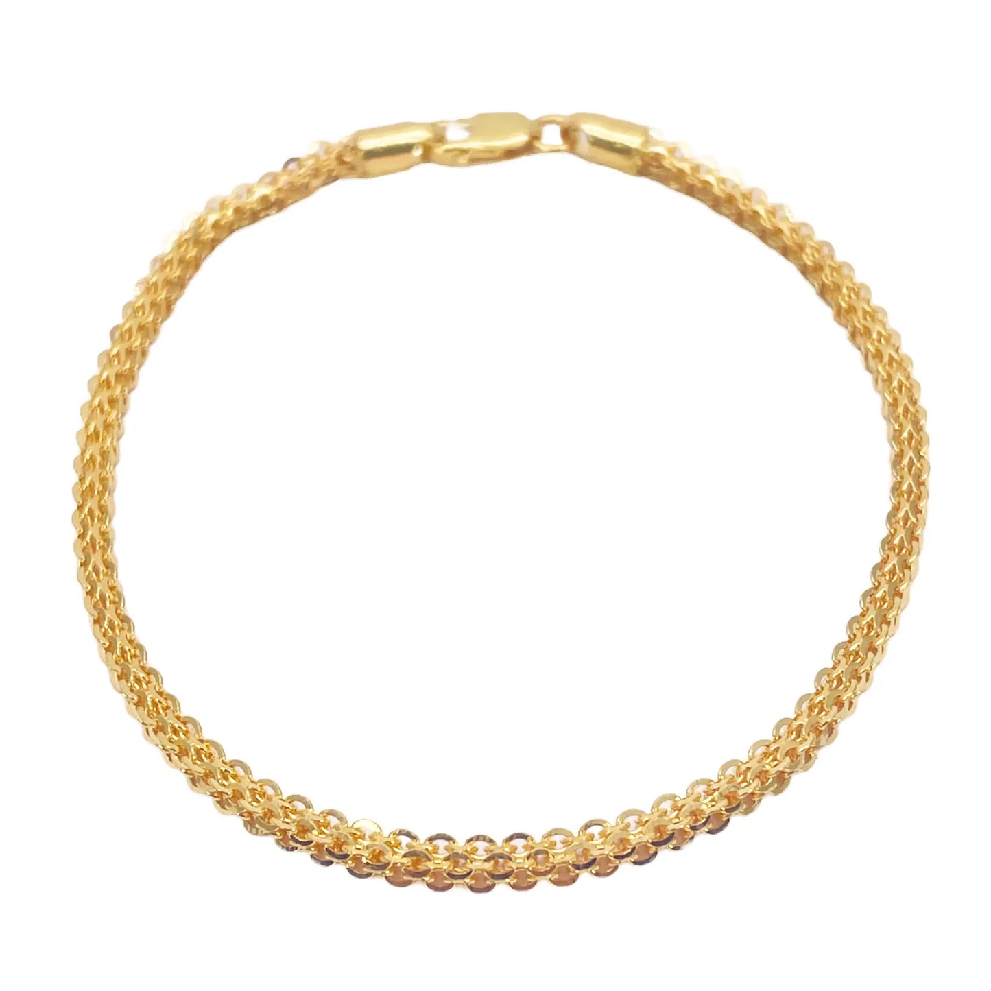22ct Yellow Gold High Polished Chain Link Bracelet 7'' inches 2.3mm Wide 