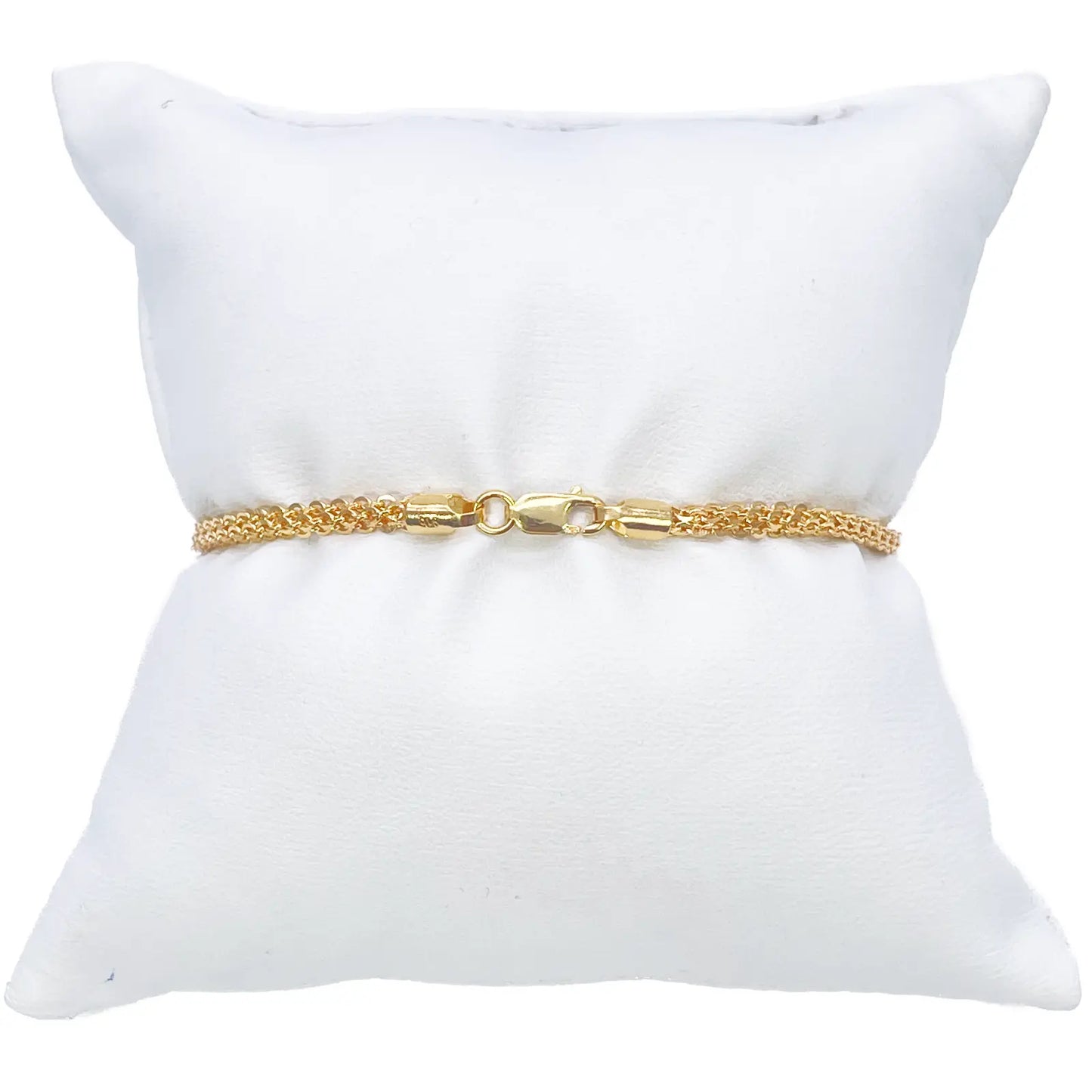 22ct Yellow Gold High Polished Chain Link Bracelet 7'' inches 2.3mm Wide 