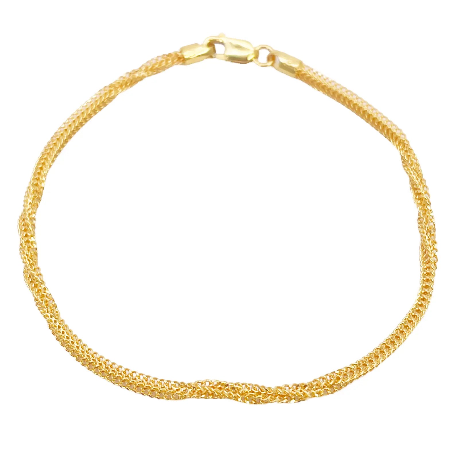 22ct Yellow Gold High Polished Chain Twisted Bracelet 6.5'' inches 2.3mm Wide 