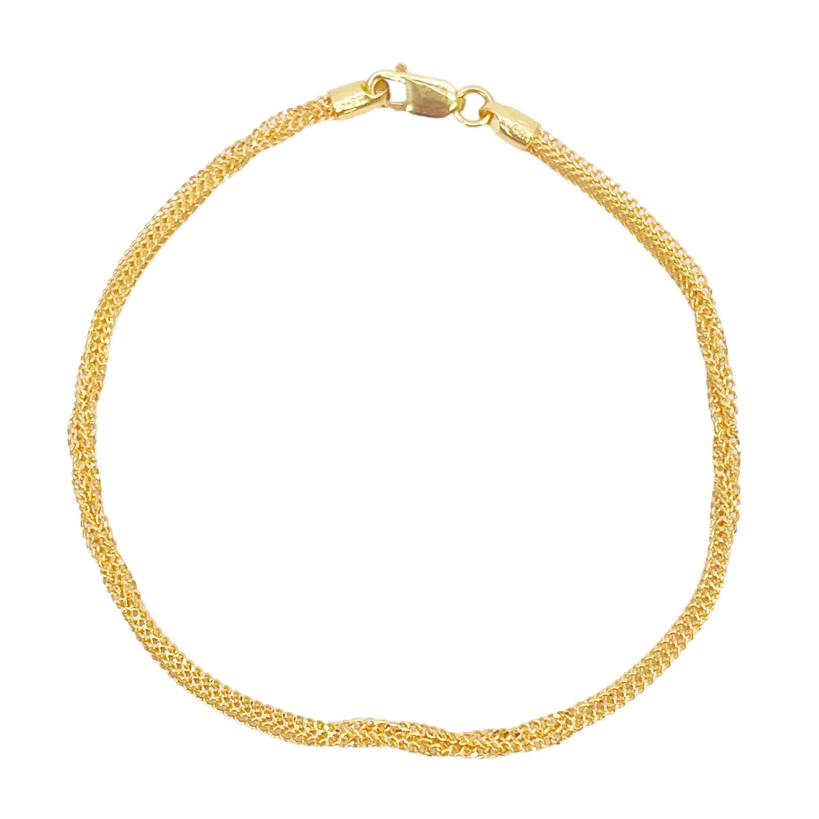 22ct Yellow Gold High Polished Chain Twisted Bracelet 6.5'' inches 2.3mm Wide 