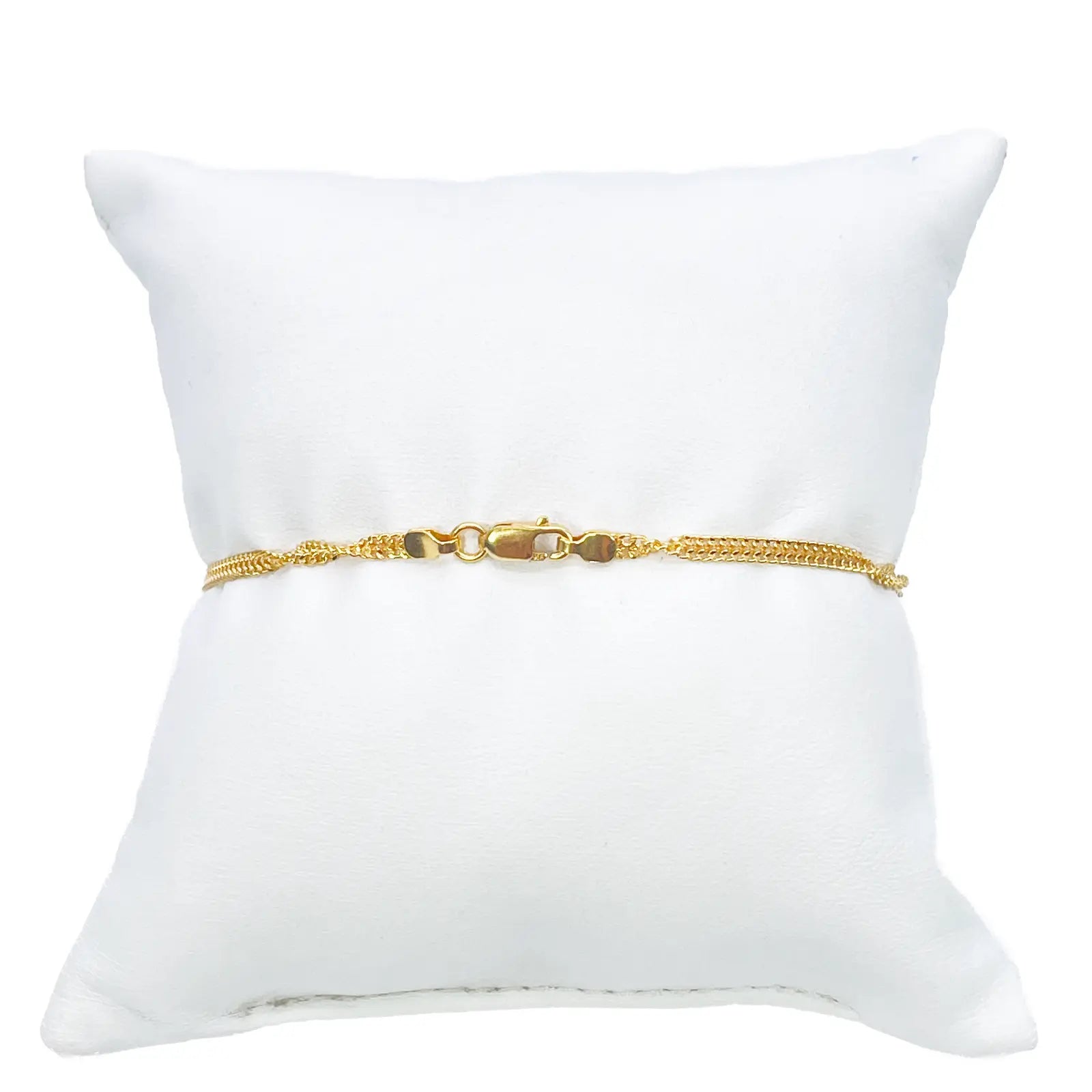 22ct Yellow Gold High Polished Twisted Ripple Bracelet 7'' inches 2.3mm Wide 
