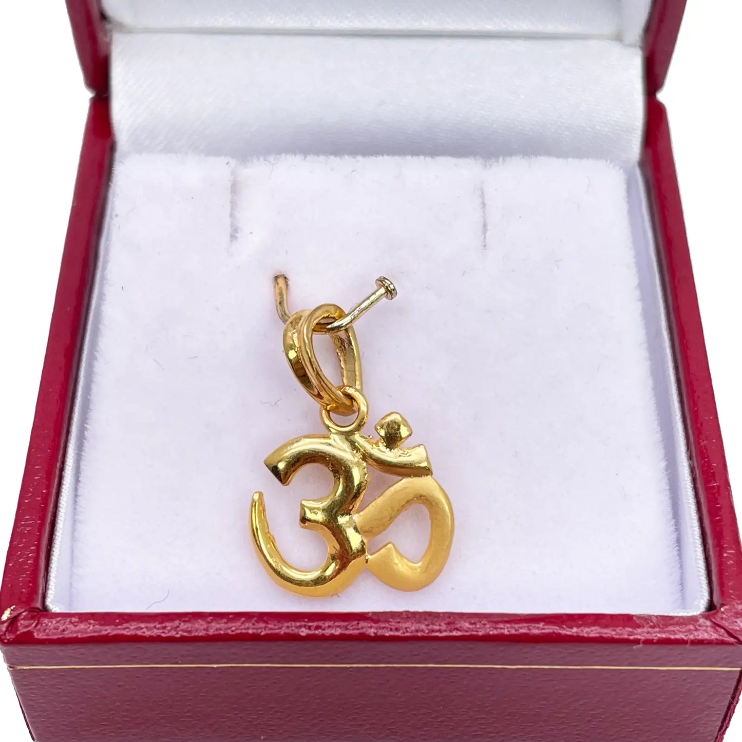 22ct Yellow Gold High Polished & Matt Finish Om Pendant 1.4gm (14x13mm) 