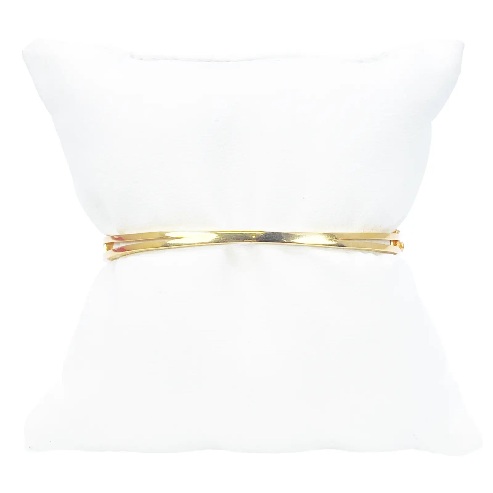 22ct Yellow Gold Ladies Beautiful Sparkly Cubic Zirconia Oval Bangle Bracelet Diameter 2.2inch 
