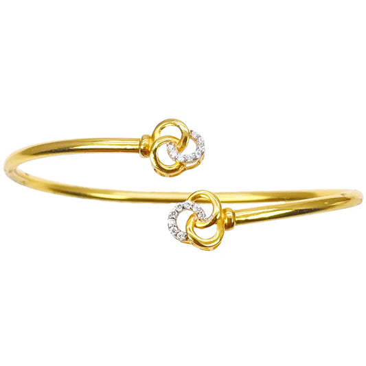 22ct Yellow Gold Ladies Cuff Flexible Crossover Torque Bangle 2.5mm Width  Gold Bracelet