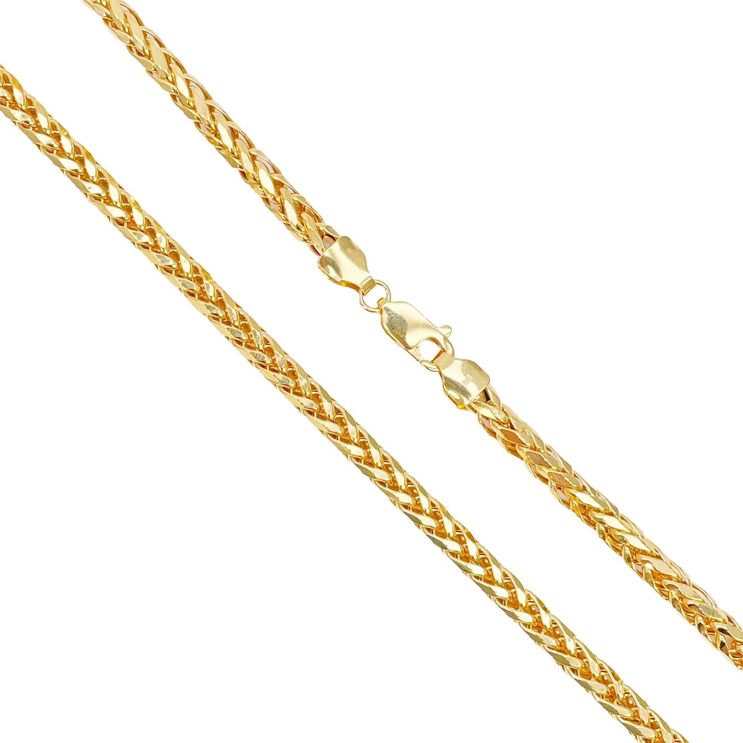 22ct Yellow Gold Lightweight Hollow Spiga Chain Necklace 21.5 inches 3.9mm Width  Gold Chain