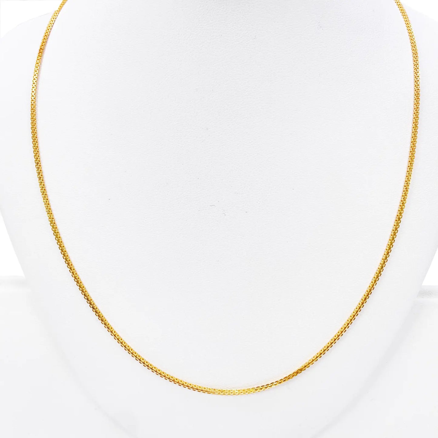 22ct Yellow Gold Solid Double Cable Trace Chain Necklace 20.5 Inches 1.2mm Width 