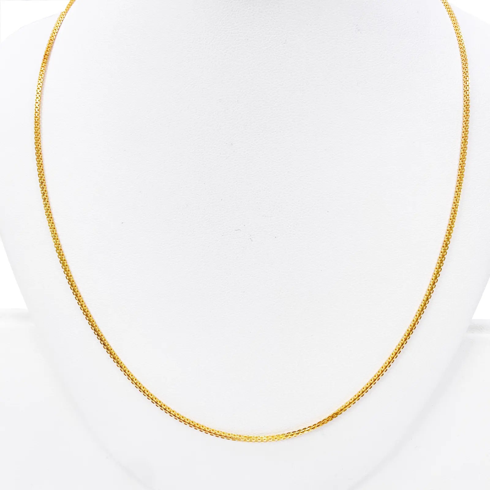 22ct Yellow Gold Solid Double Cable Trace Chain Necklace 20.5 Inches 1.2mm Width 