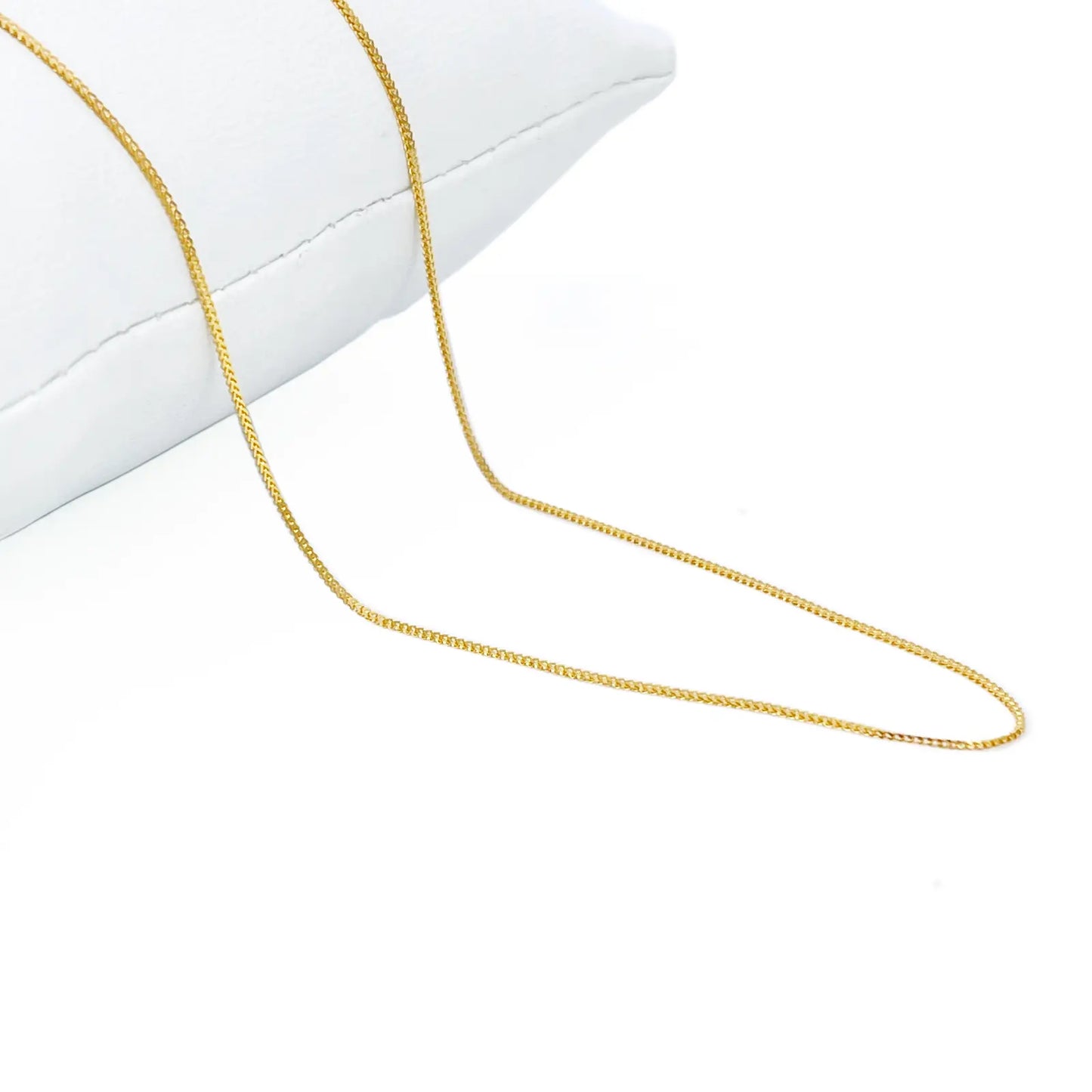 22ct Yellow Gold Solid Foxtail Chain Necklace 18''inches 0.6mm Width 