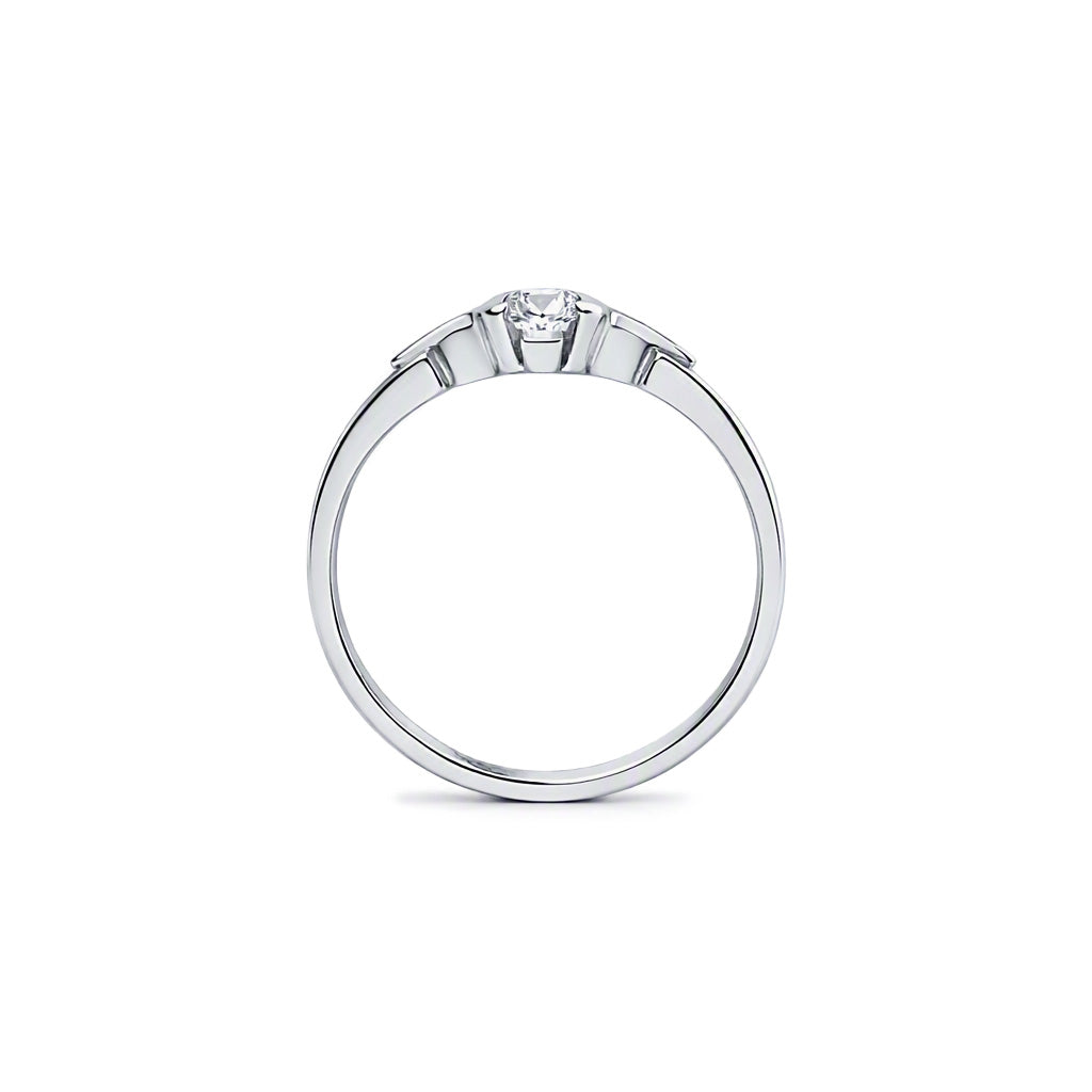 18ct White Gold Natural Diamond 0.26ct Rubover Split Shank Solitaire Ring