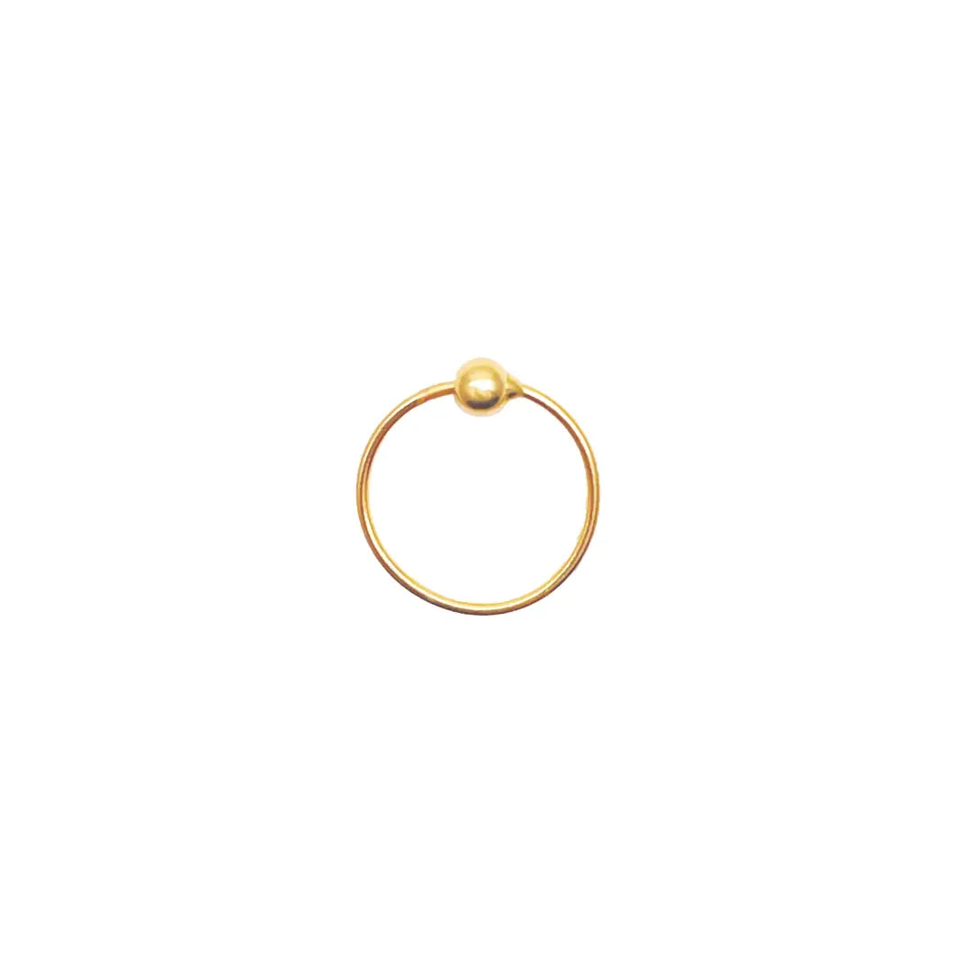 22ct Plain Polished Yellow Gold Single Nose Hoop 10mm  Diamond Bracelets