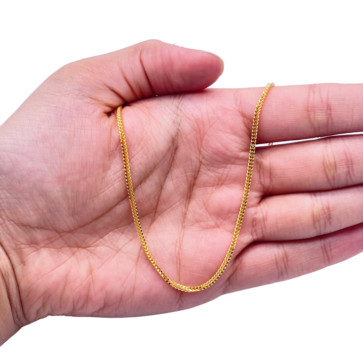 22kt geelgouden massieve Foxtail ketting 18'' inch 1,6mm breed