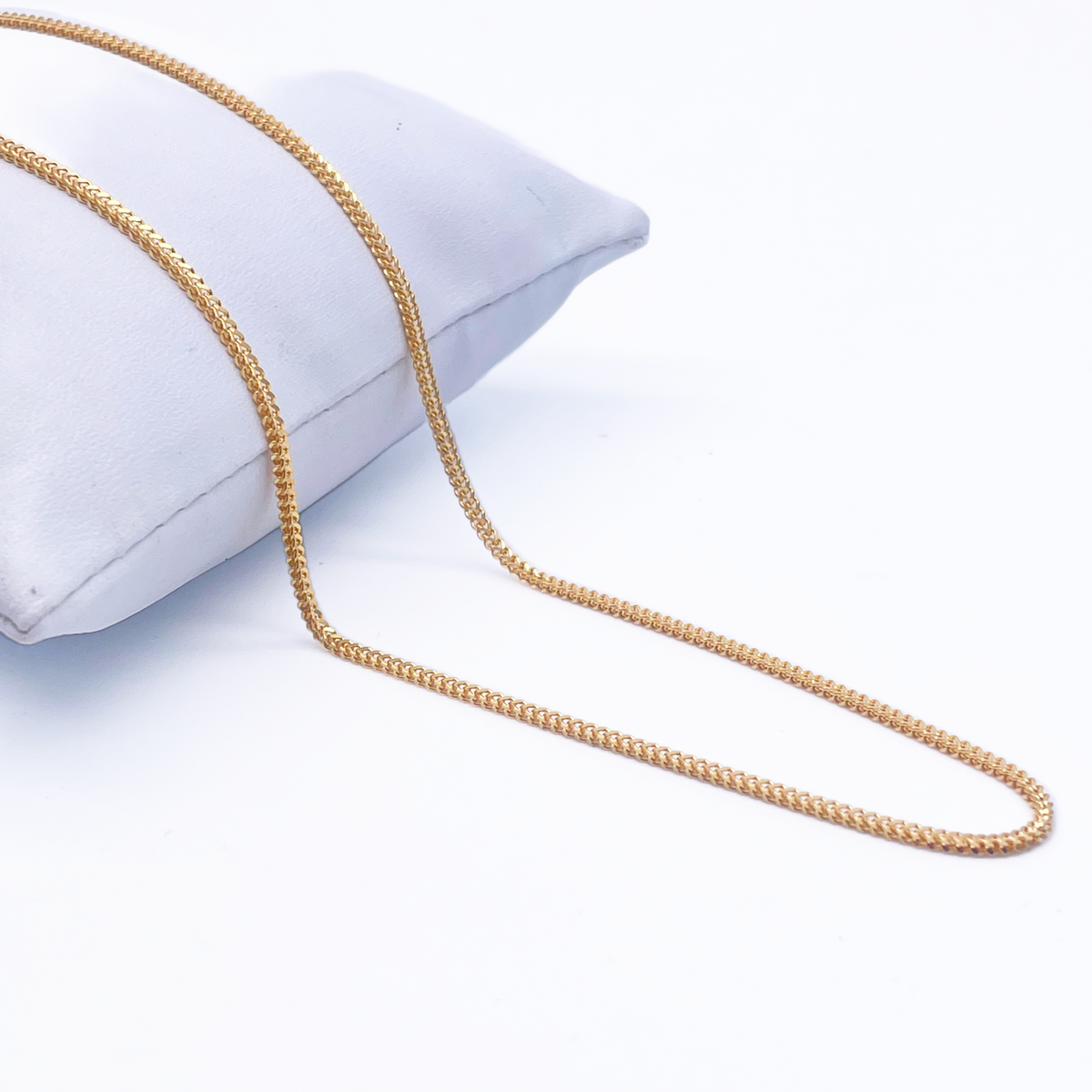 22kt geelgouden massieve Foxtail ketting 18'' inch 1,6mm breed