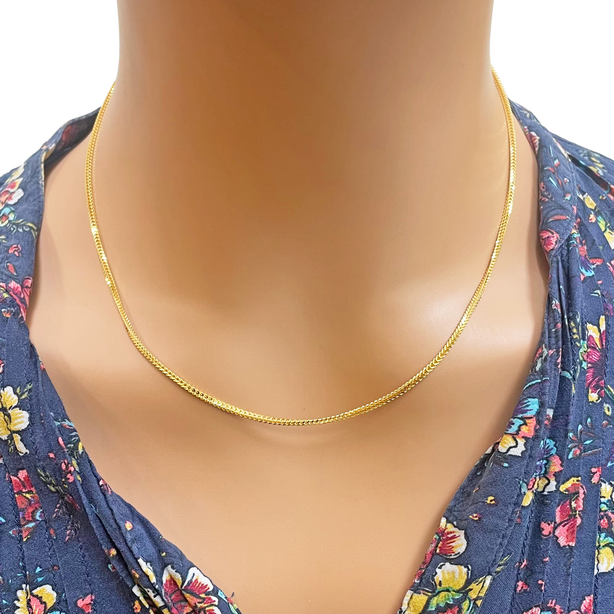 22kt geelgouden massieve Foxtail ketting 18'' inch 1,6mm breed