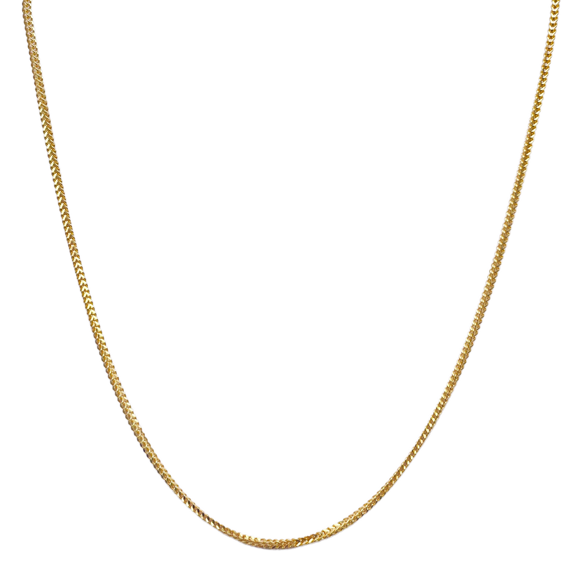 22kt geelgouden massieve Foxtail ketting 18'' inch 1,6mm breed