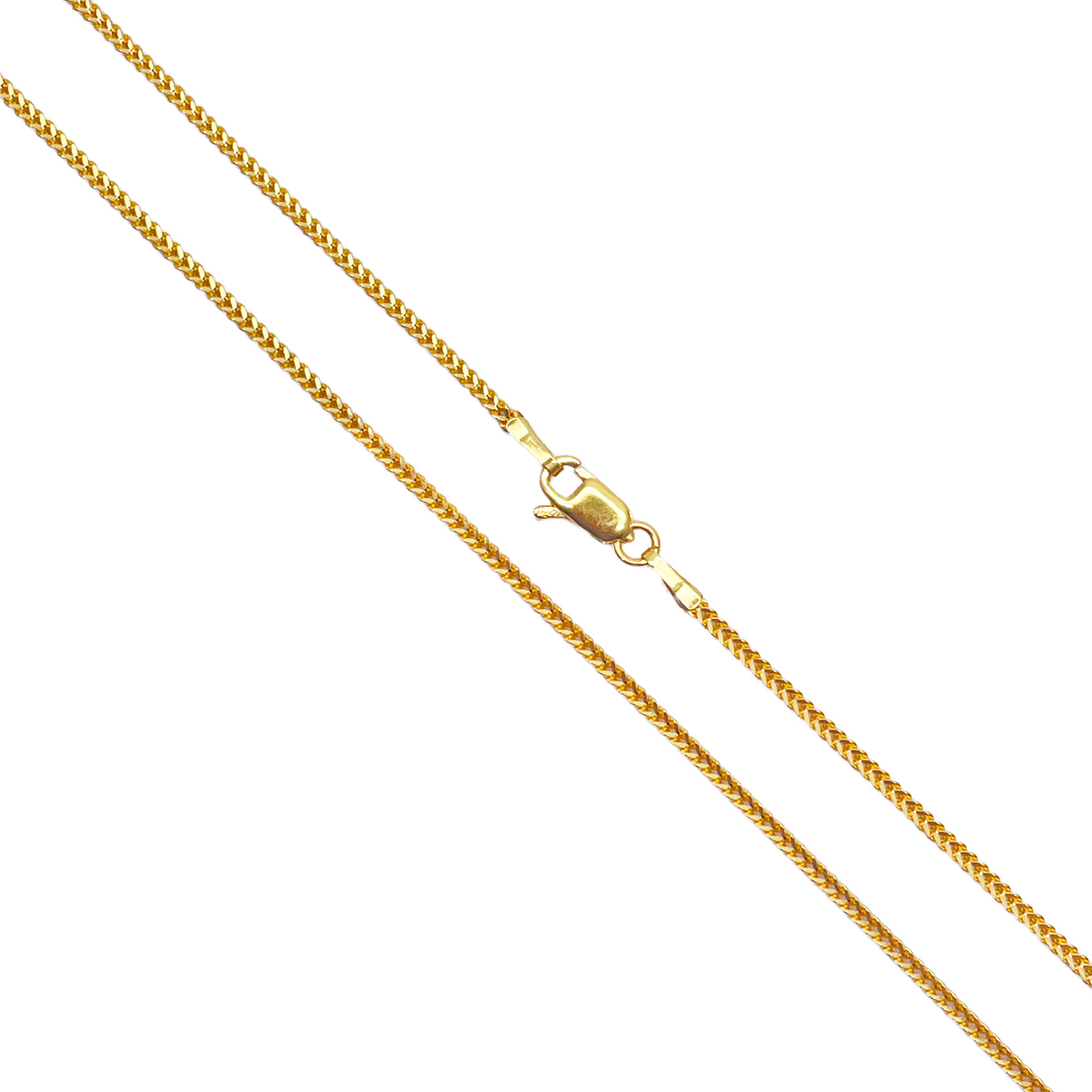 22kt geelgouden massieve Foxtail ketting 18'' inch 1,6mm breed