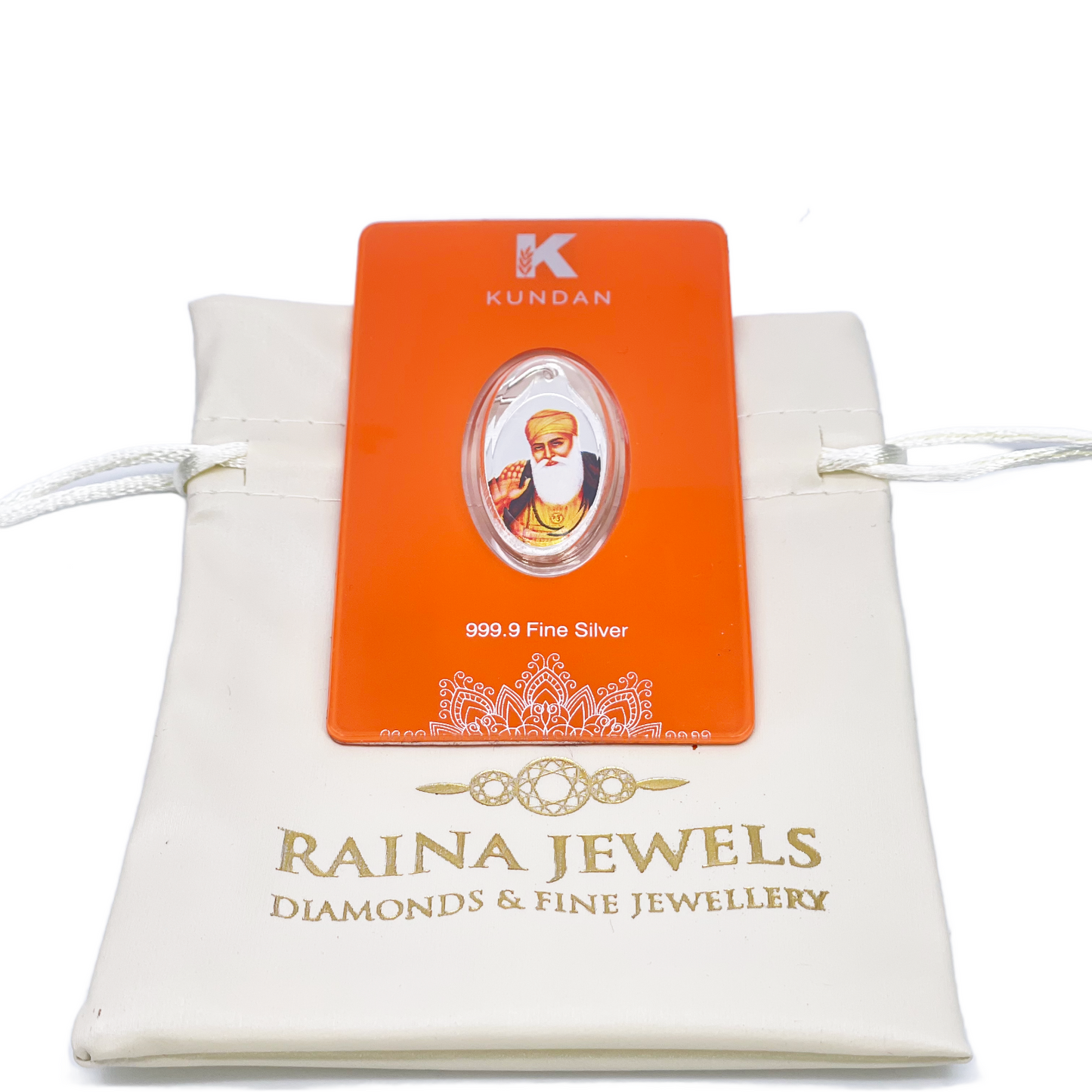 999,9 puur zilver 5 gram gekleurde Guru Nanak Sikh hanger verzegelde verpakking