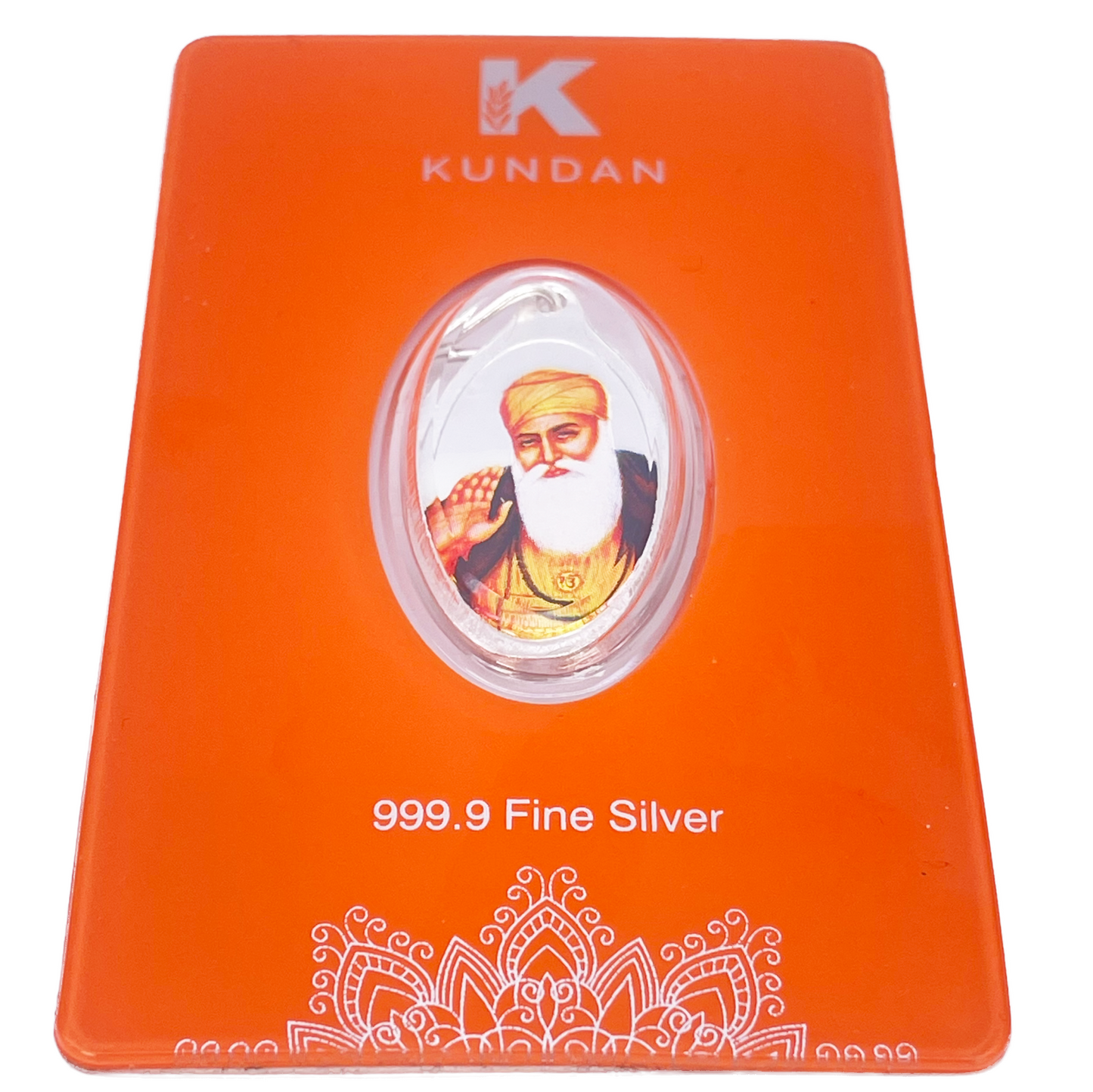 999,9 puur zilver 5 gram gekleurde Guru Nanak Sikh hanger verzegelde verpakking