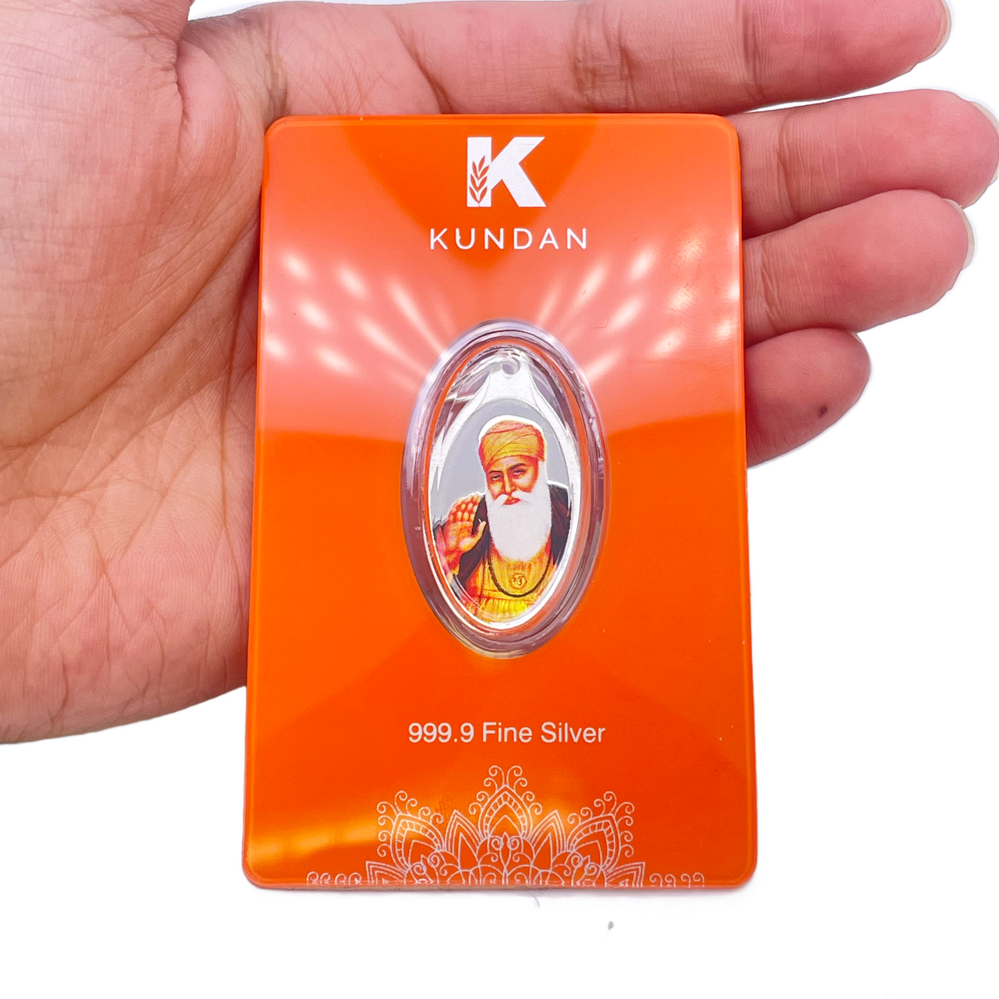 999,9 puur zilver 5 gram gekleurde Guru Nanak Sikh hanger verzegelde verpakking