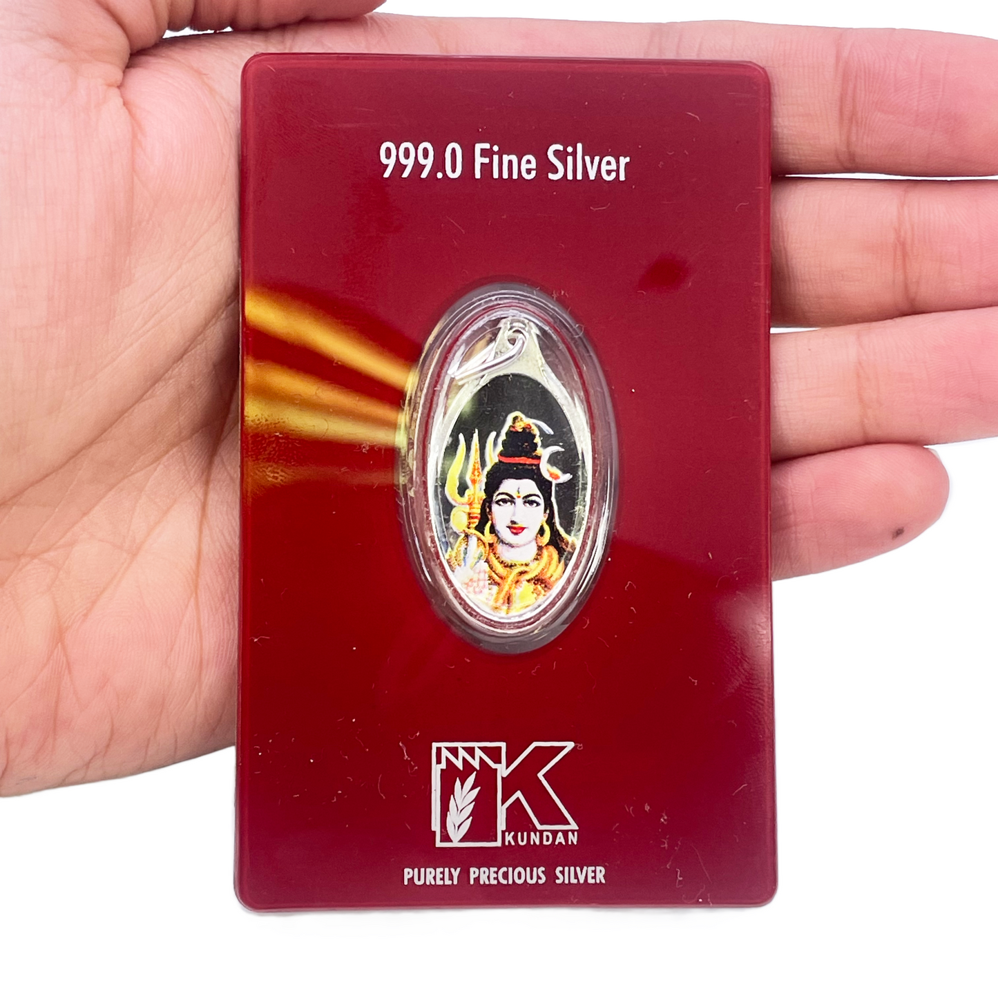 999,9 puur zilver 5 gram gekleurde Shankar / Shiva hanger verzegelde verpakking