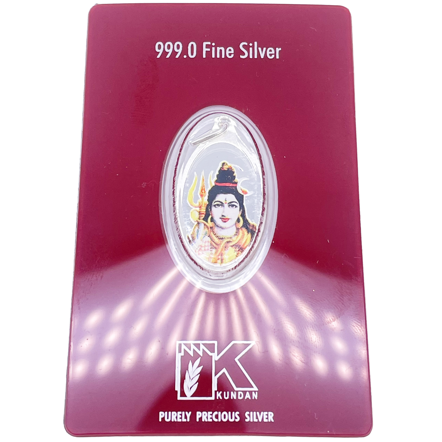 999,9 puur zilver 5 gram gekleurde Shankar / Shiva hanger verzegelde verpakking