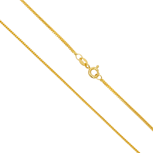 22kt geelgouden massieve foxtail-ketting, 16 inch, breedte 1,2 mm