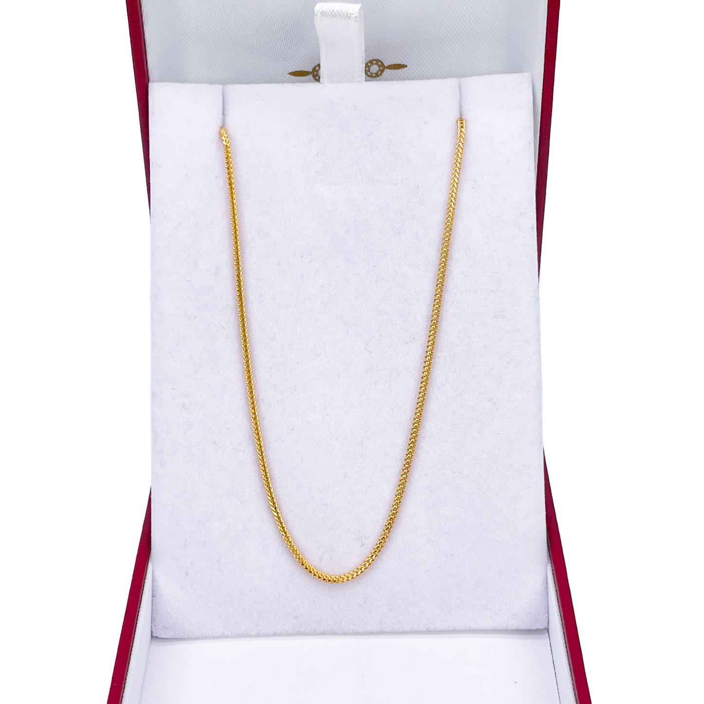 22kt geelgouden massieve foxtail-ketting, 16 inch, breedte 1,2 mm