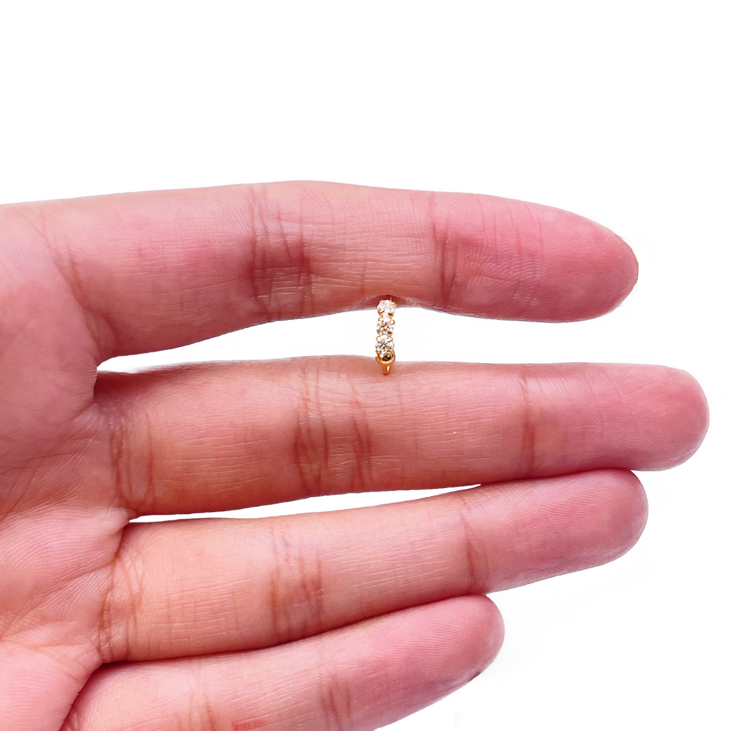 22kt geelgouden mooie kleine oorring/neusring met huggie, 8,4 mm diameter