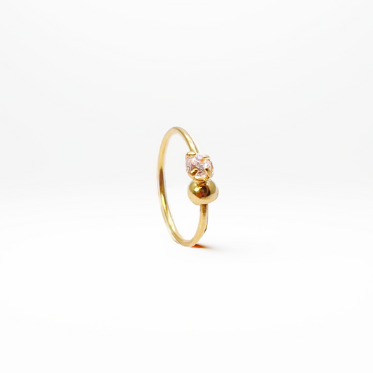 22kt geelgouden mooie kleine neusring, diameter 8,8 mm