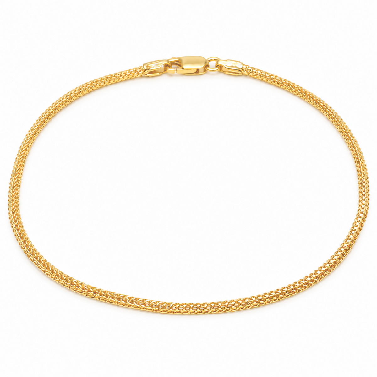 22ct Yellow Gold Minimalist Foxtail Dragon Bracelet 7 Inches
